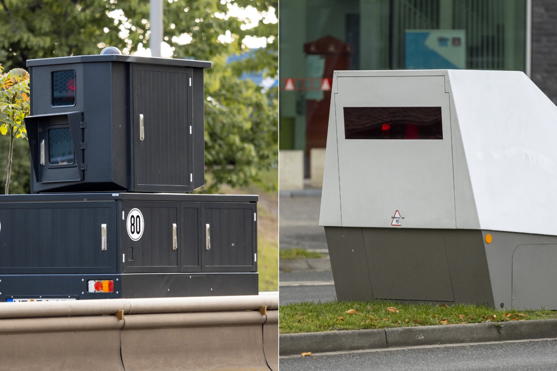 Blitzeranhänger zur semistationären Geschwindigkeitsüberwachung am Straßenrand
