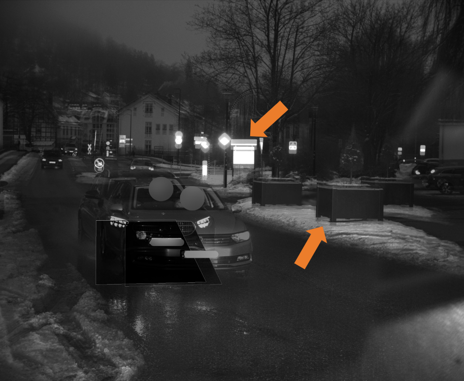 PoliScan FM1, statischer Messbetrieb, Bildüberlagerung erster und letzter Falldatensatz, Lageveränderung an Referenzobjekten erkennbar